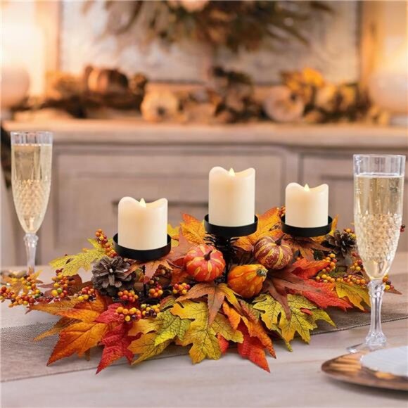 Thanksgiving Centerpiece Fall Table Decorations, Artificial Gourd, Pumpkins, - Picture 4 of 8